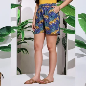 Women Cotton Boxer Shorts Purple Leopard Printed Short Pants - Image 4