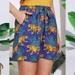 Women Cotton Boxer Shorts Purple Leopard Printed Short Pants - Image 6