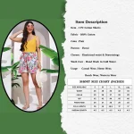 Women Gym Wear Pink Floral Printed Soft Cotton Shorts - Image 3