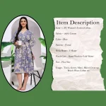 Women's Beach Wear Blue Floral Print Short Caftan - Image 3
