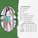 Women's Green Striped & Heart Print Cotton Shorts - Image 3