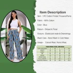 Women's Office Wear Blue Striped & Floral Printed Pants/Palazzo - Image 3