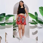 Women’s Outdoor Pink Ikat Print Short Pants