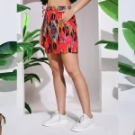 Women’s Outdoor Pink Ikat Print Short Pants - Image 5