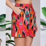 Women’s Outdoor Pink Ikat Print Short Pants - Image 7