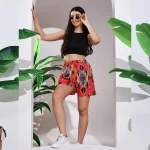 Women’s Outdoor Pink Ikat Print Short Pants - Image 2