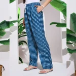 Women's Pajama Pants with Blue Check Print - Image 5