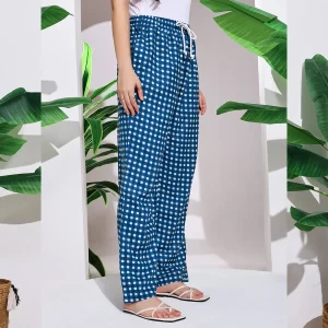 Women's Pajama Pants with Blue Check Print - Image 6