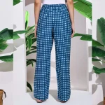 Women's Pajama Pants with Blue Check Print - Image 8