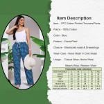 Women's Pajama Pants with Blue Check Print - Image 3