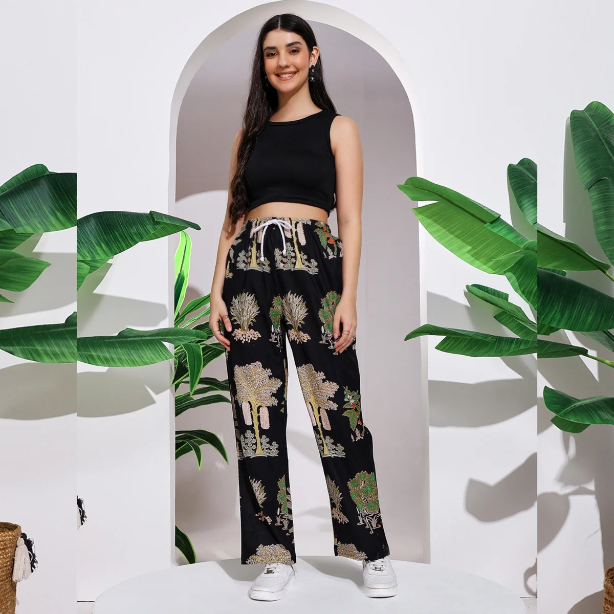 womens-retro-loose-trousers-black-tree-print-casual-pants PT-16 (1)