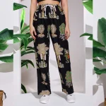 Women's Retro Loose Trousers Black Tree Print Casual Pants - Image 4