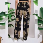 Women's Retro Loose Trousers Black Tree Print Casual Pants - Image 8