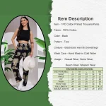 Women's Retro Loose Trousers Black Tree Print Casual Pants - Image 3