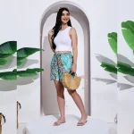 Women's Trousers Paisley Printed Cotton Shorts - Image 2