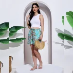 Women's Trousers Paisley Printed Cotton Shorts