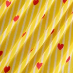 Yellow Heart Print Dressmaking Craft Fabric - Image 2