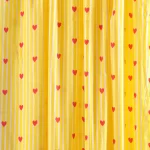 Yellow Heart Print Dressmaking Craft Fabric - Image 4