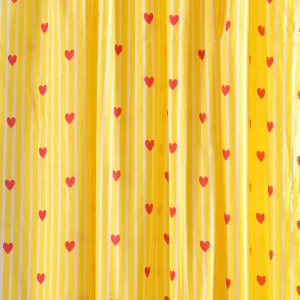 Yellow Heart Print Dressmaking Craft Fabric - Image 4