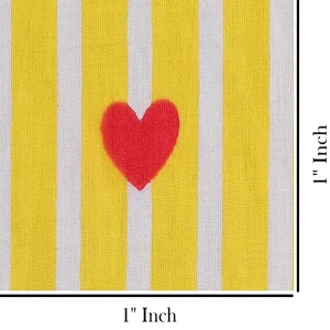 Yellow Heart Print Dressmaking Craft Fabric - Image 5