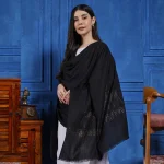Beautiful Black Deer Sequins Work Stole