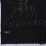 Beautiful Black Deer Sequins Work Stole - Image 6