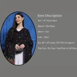 Beautiful Black Leaf Design Wool Shawl - Image 7