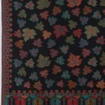 Beautiful Black Leaf Pattern Soft Wool Winter Shawl - Image 6