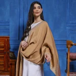 Beautiful Jamawar Soft Wool Stole Brown Floral