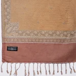 Beautiful Jamawar Soft Wool Stole Brown Floral - Image 6