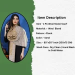 Beautiful Sand Floral Women Stole 80"x30" - Image 7