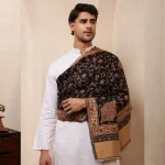Black Beautiful Party Wear Pashmina Shawl Floral
