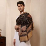 Black Beautiful Party Wear Pashmina Shawl Floral - Image 4