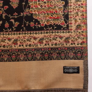 Black Beautiful Party Wear Pashmina Shawl Floral - Image 7