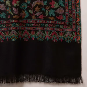 Black Floral Men's Shawl Winters Wool Wrap - Image 9