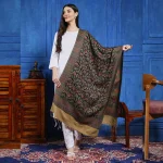 Black Floral Stole Beautiful Look Women Wrap - Image 3