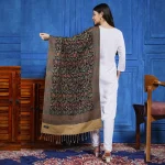 Black Floral Stole Beautiful Look Women Wrap - Image 5