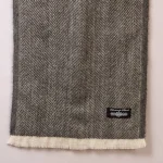 Black Herringbone Muffler Men's Winter Wool Scarf - Image 8