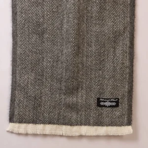 Black Herringbone Muffler Men's Winter Wool Scarf - Image 8
