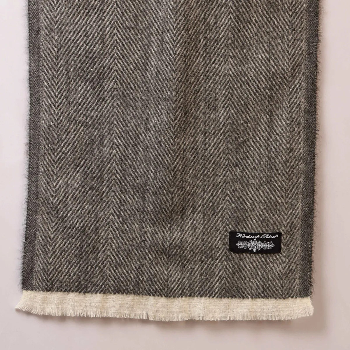black-herringbone-muffler-mens-winter-wool-scarf WM-174 (3)