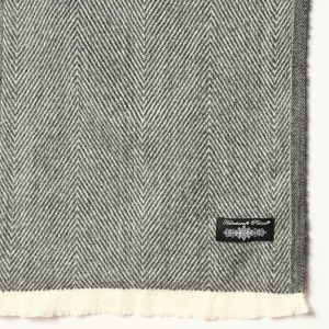 Black Herringbone Winter Scarf Women's Cashmere - Image 7