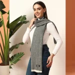 Black Herringbone Winter Scarf Women's Cashmere - Image 4