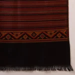 Black & Maroon Striped Kullu Wool Shawl - Image 8