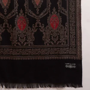 Black Mughal Design Wear Pashmina Men's Shawl - Image 9