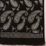 Black Paisley Men's Wool Muffler / Scarf - Image 8