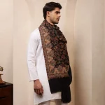 Black Paisley Soft and Warm Winter Shawl - Image 4