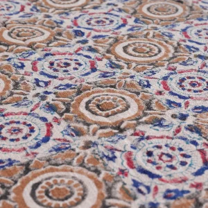 Block Print Blue Throw Hand Loomed Wrap Sofa Floral Blanket - Image 5