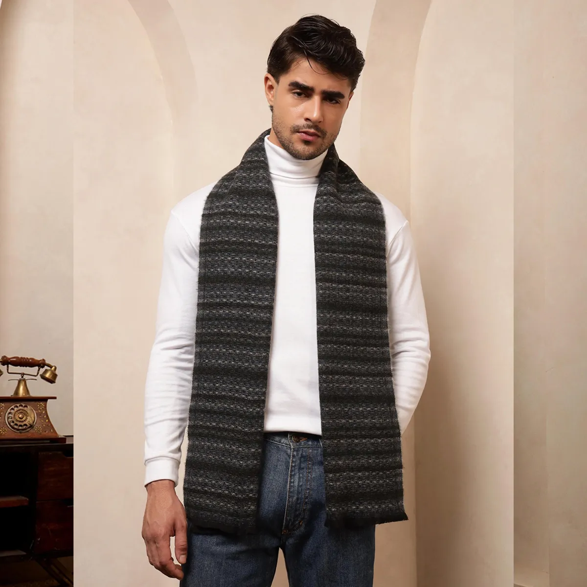 blue-striped-muffler-mens-reversible-wool-scarf WM-170 (1)