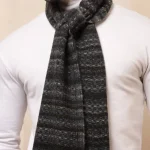 Blue Striped Muffler Men's Reversible Wool Scarf - Image 5