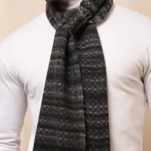Blue Striped Muffler Men's Reversible Wool Scarf - Image 5
